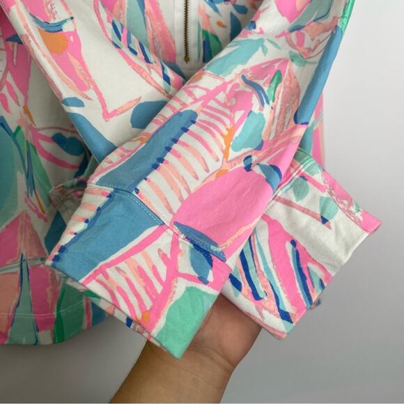 Lily Pulitzer Skipper Pullover Out To Sea quarter zip athletic jacket Medium - Picture 6 of 11
